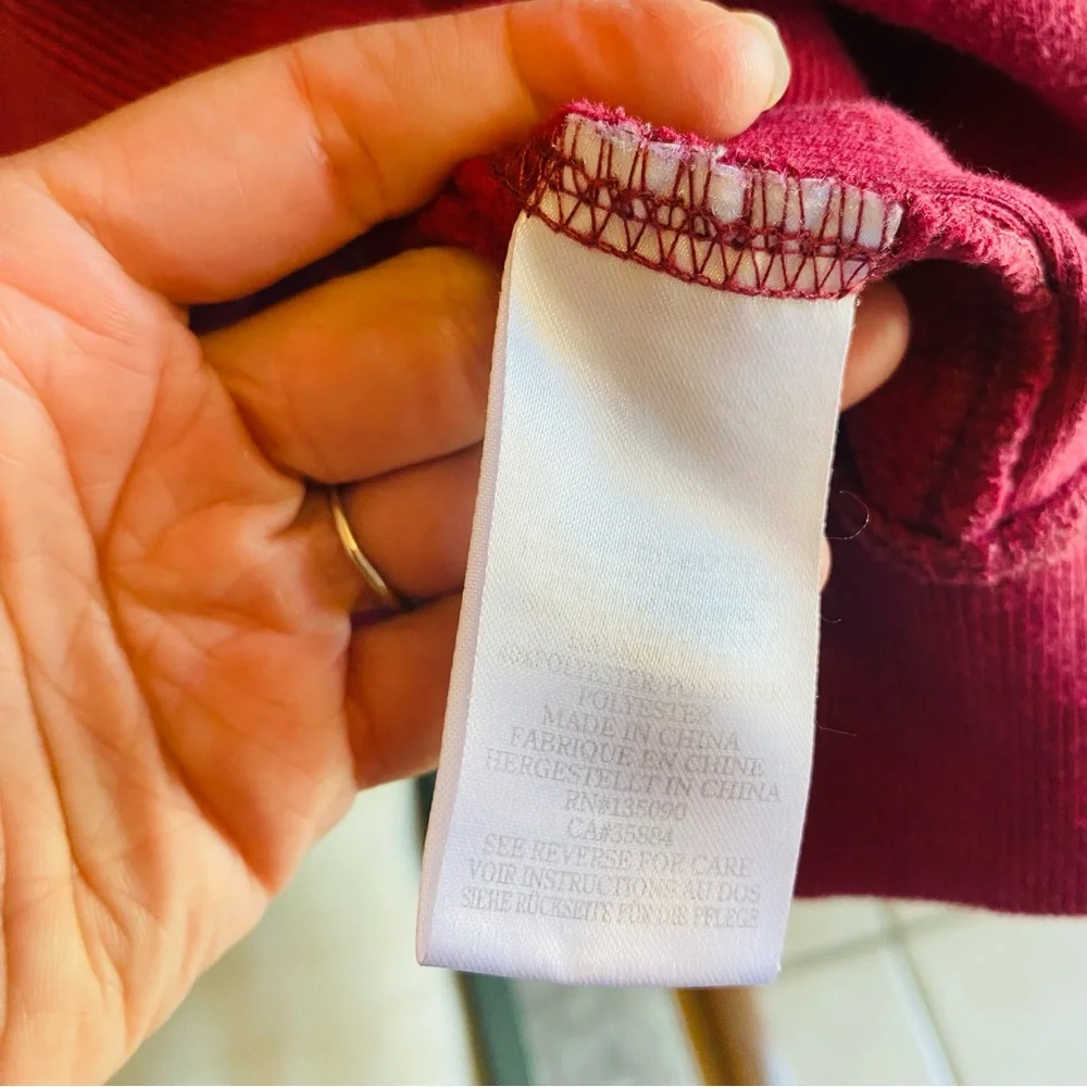 Peloton Burgundy Full Zip-Up Logo Hoodie, Womens XL - Picture 6 of 7